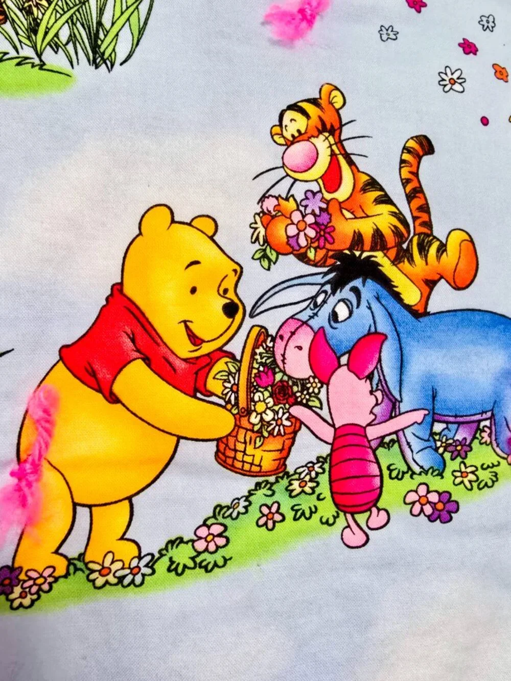 New Handmade Winnie the Pooh & Friends Baby Quilt Blanket Reverse 40